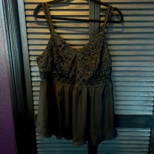 Torrid black lace babydoll tank top.